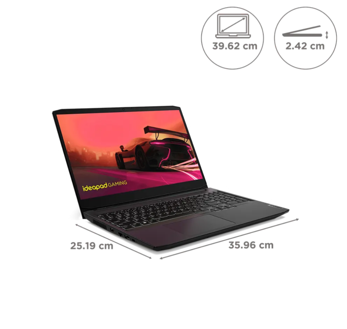 Lenovo IdeaPad Gaming 3 15ACH6 AMD Ryzen 7 - 5800H (15.6 inch, 8GB, 512GB, Windows 11, MS Office 2021, NVIDIA GeForce RTX 3050, Full HD IPS Display, Shadow Black, 82K2022XIN)