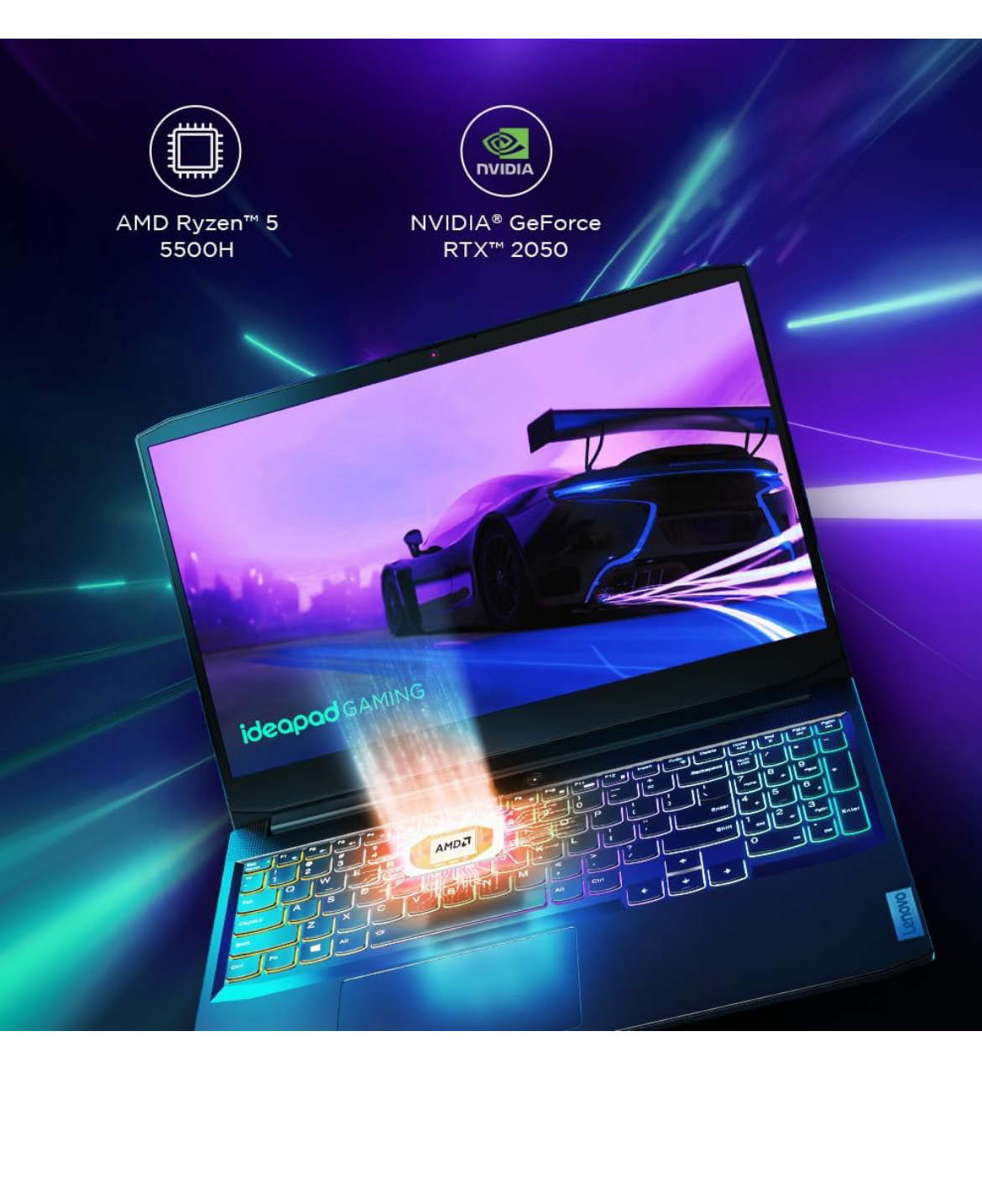 Lenovo IdeaPad Gaming 3 AMD Ryzen 5 5500H 15.6" (39.62cm) FHD IPS 250nits 60Hz Gaming Laptop (8GB/512GB SSD/Windows 11/NVIDIA RTX 2050 4GB/2.32Kg