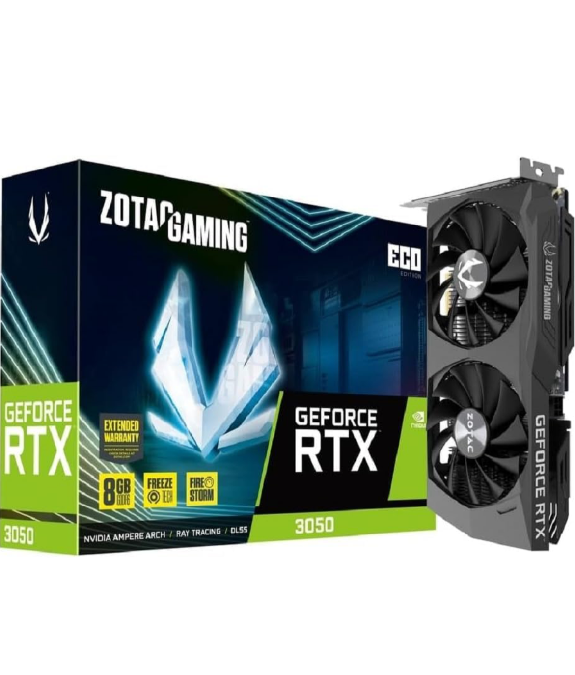 ZOTAC Gaming GEFORCE RTX 3050 ECO 8GB GDDR6 & 5 Years Warranty (3 Years Warranty + 2 Years Extended Warranty)