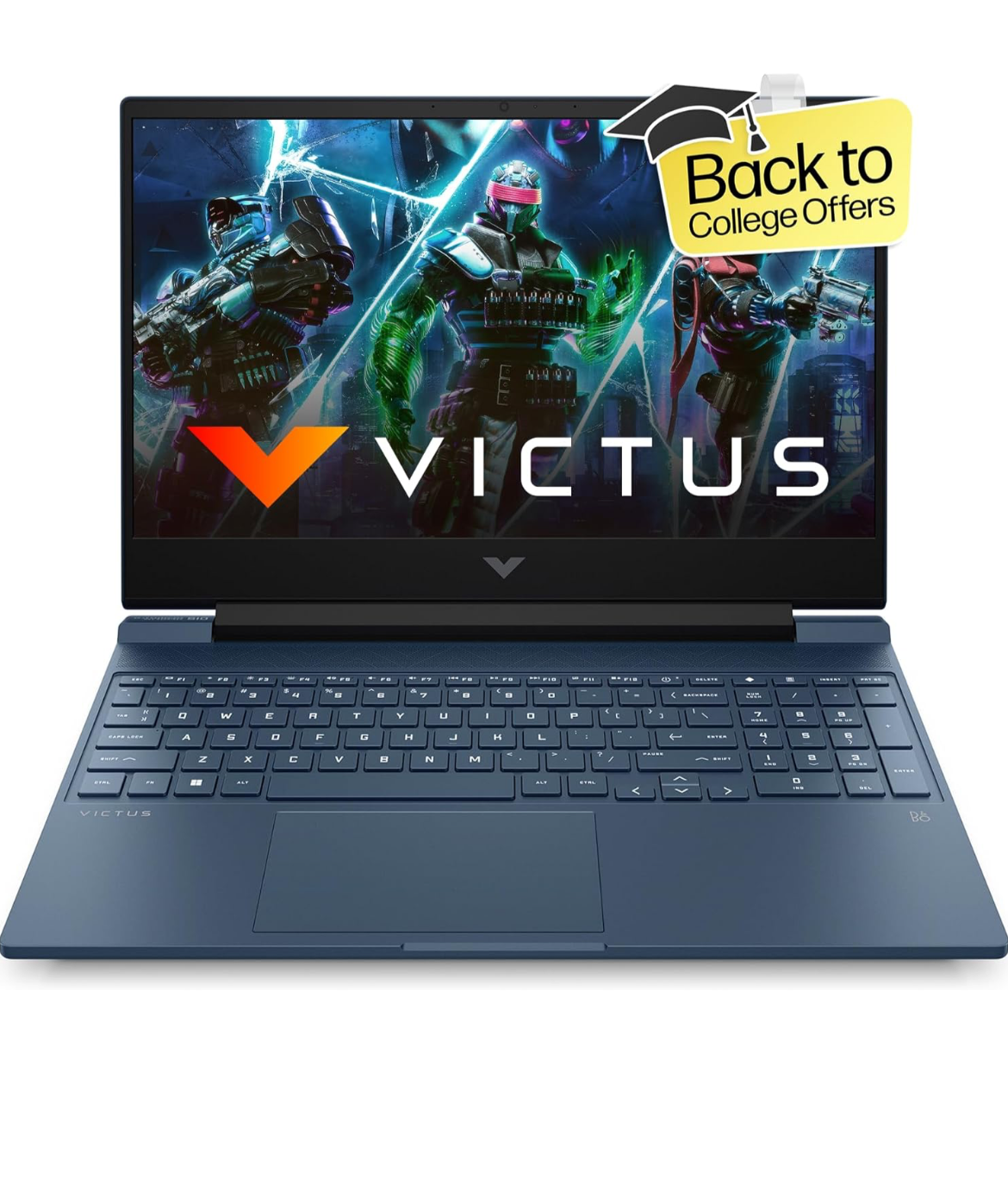 HP Victus Gaming Laptop, 12th Gen Intel Core i5-12450H, 4GB RTX 3050 GPU, 15.6-inch (39.6 cm) FHD IPS 144Hz, 16GB DDR4, 512GB SSD, Backlit KB, B&O Dual Speakers (Win 11, MSO, Blue, 2.37 kg), fa0666TX