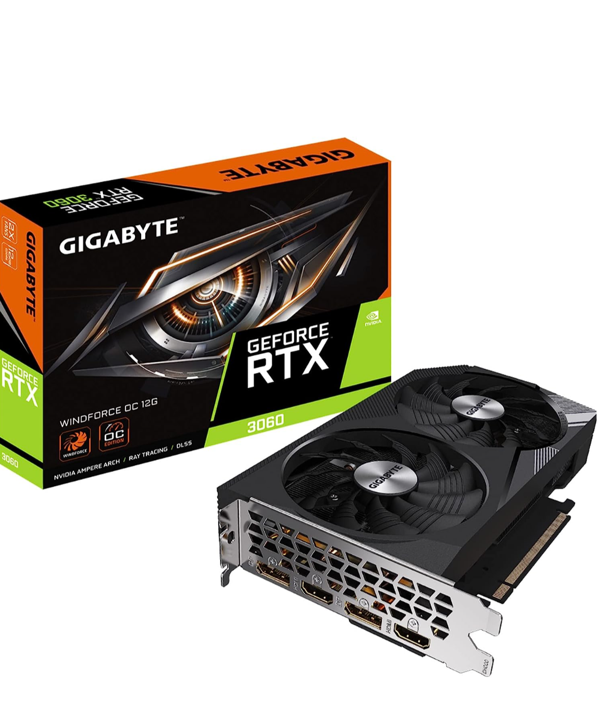 GIGABYTE NVIDIA GeForce RTX 3060 WINDFORCE OC 12GB GDDR6 pci_e_x16 Graphics Card (GV-N3060WF2OC-12GD)