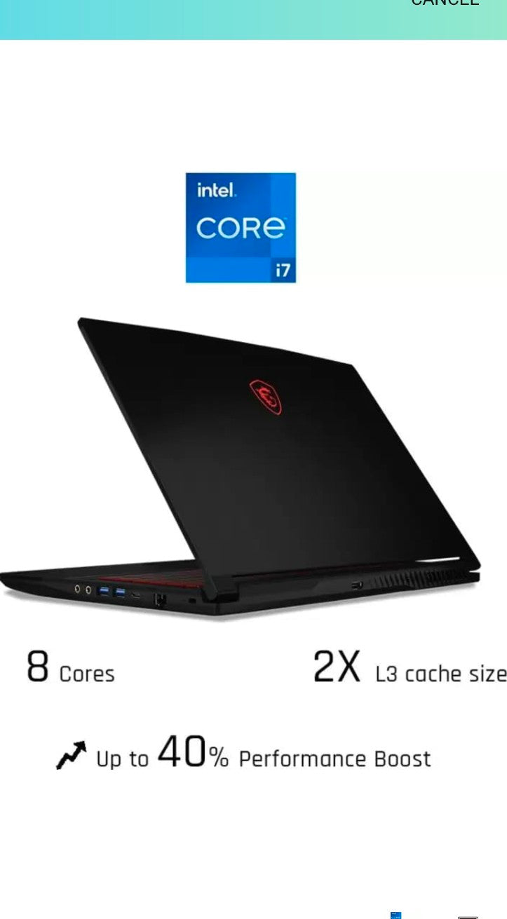 MSI GF63 Core i7 11th Gen 11800H - (16 GB/1 TB HDD/256 GB SSD/Windows 11 Home/4 GB Graphics/NVIDIA GeForce GTX 1650/60 Hz) GF63 Thin 11SC-1298IN Gaming Laptop (15.6 Inch, Black, 1.86 Kg)